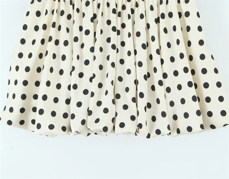 Polka Dots Skirt In Polyester With Regular Fit And Low Waist Design