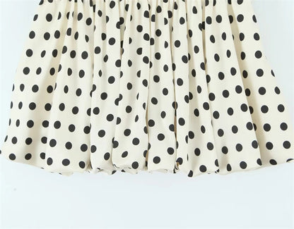 Polka Dots Skirt In Polyester With Regular Fit And Low Waist Design