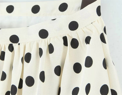 Polka Dots Skirt In Polyester With Regular Fit And Low Waist Design