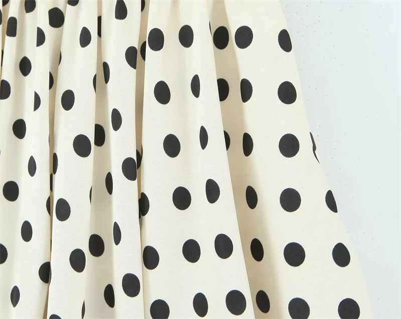 Polka Dots Skirt In Polyester With Regular Fit And Low Waist Design