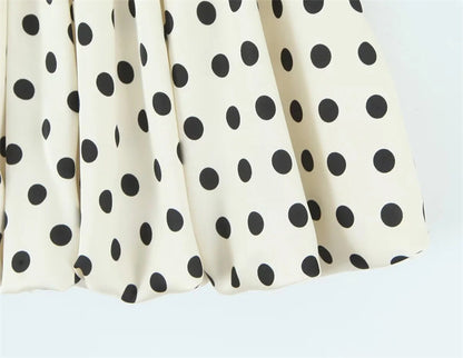 Polka Dots Skirt In Polyester With Regular Fit And Low Waist Design