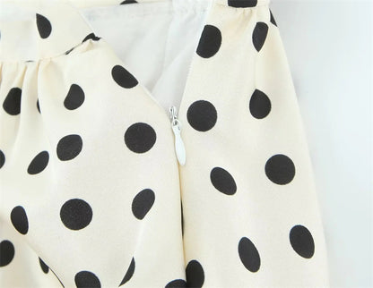 Polka Dots Skirt In Polyester With Regular Fit And Low Waist Design
