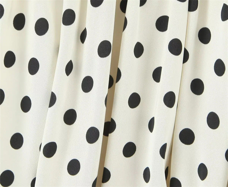 Polka Dots Skirt In Polyester With Regular Fit And Low Waist Design