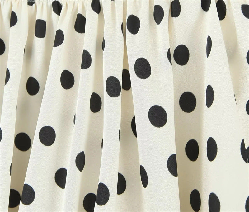 Polka Dots Skirt In Polyester With Regular Fit And Low Waist Design
