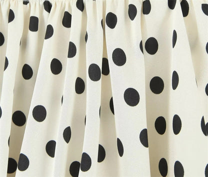 Polka Dots Skirt In Polyester With Regular Fit And Low Waist Design