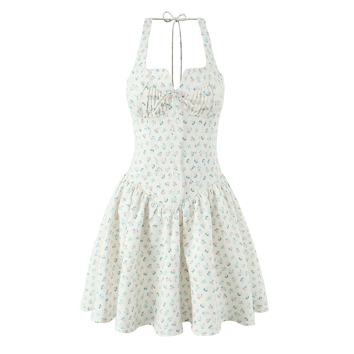 Sexy Sleeveless Floral Midi Dress With Collarless Neckline In Polyester Fabric
