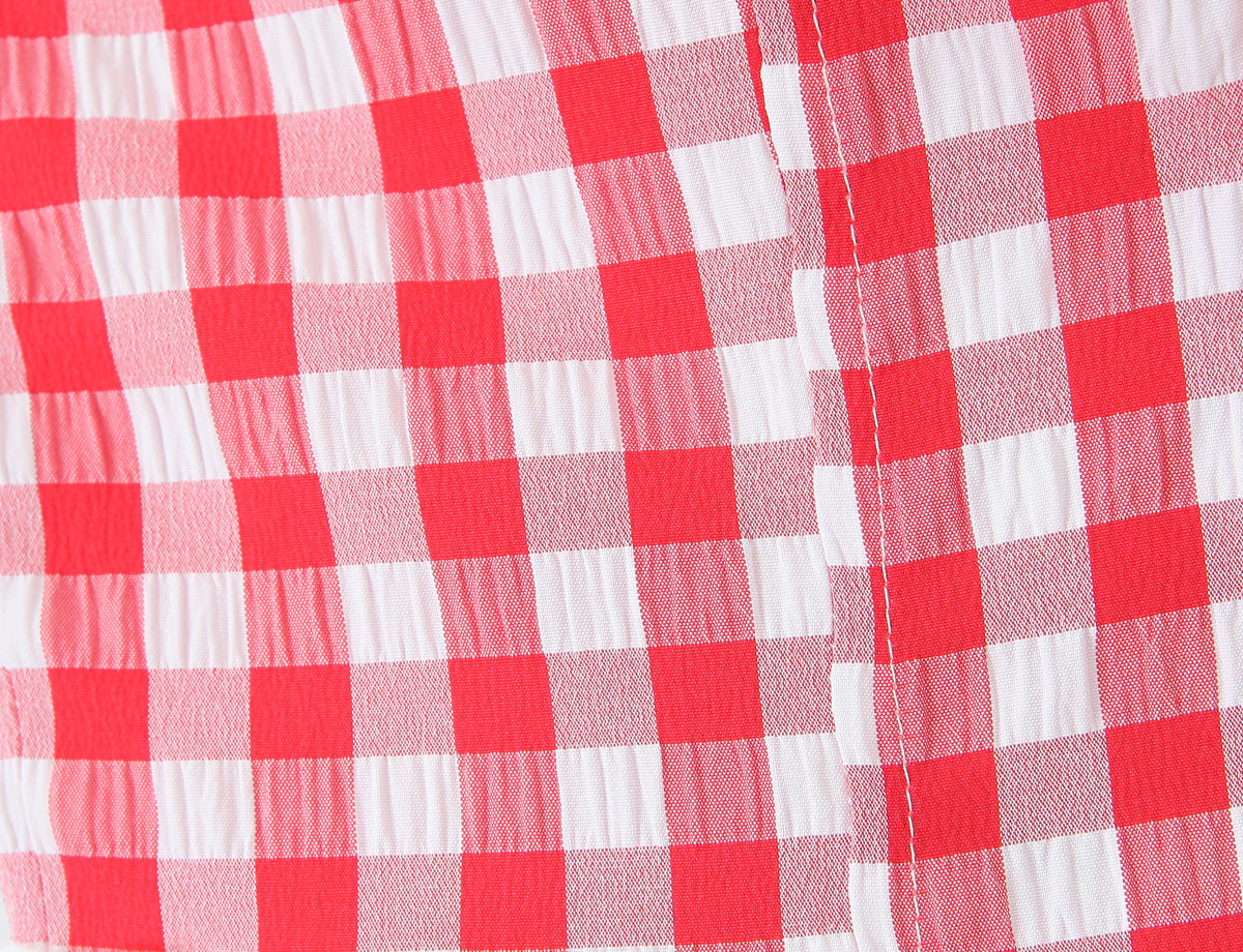 Sexy Plaid Polyester Bandeau Top With Halter Strap Design For Trendy Summer Style