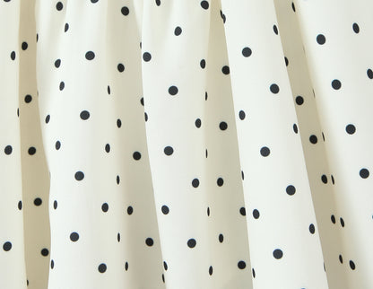 Polka Dot Dress Sleeveless Collarless Knee-Length Dress In Polyester Fabric