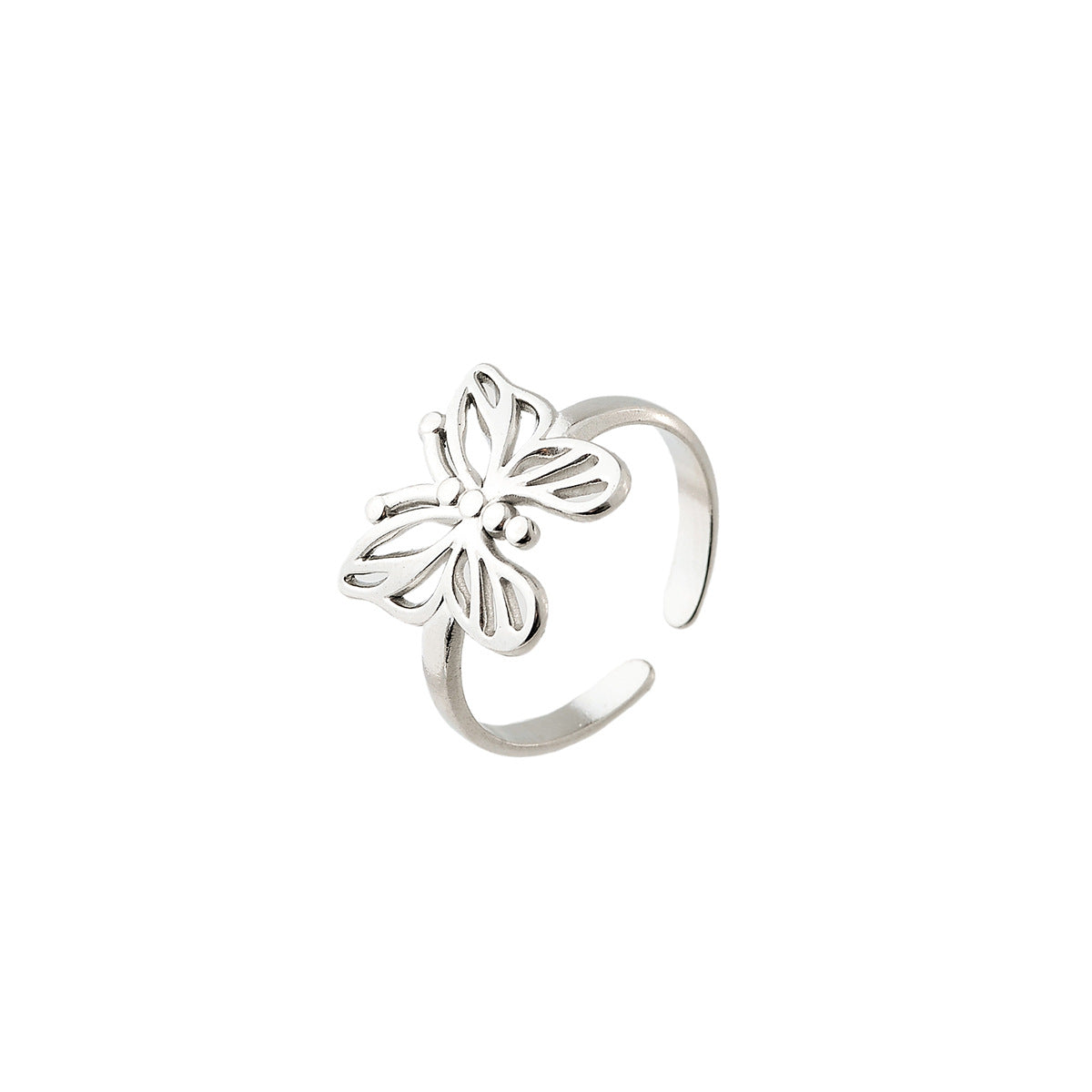 Butterfly Ring For Women Made Of Durable Titanium Steel, Available In Elegant Golden Color
