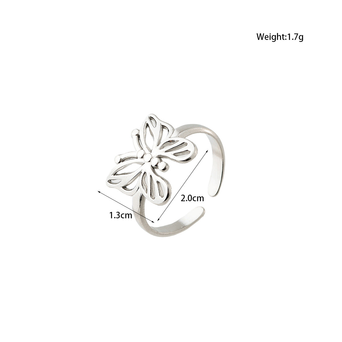 Butterfly Ring For Women Made Of Durable Titanium Steel, Available In Elegant Golden Color
