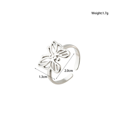 Butterfly Ring For Women Made Of Durable Titanium Steel, Available In Elegant Golden Color