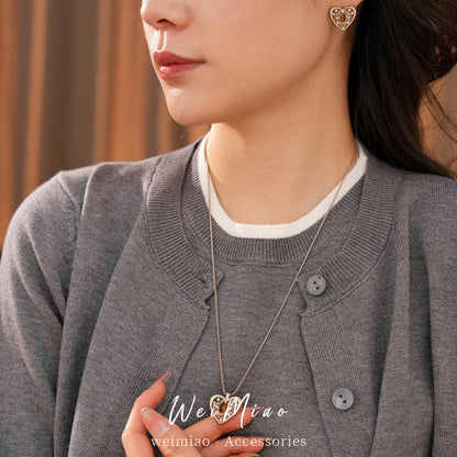 Maillard Style Heart Shape Jewelry Set For Women, Crafted In Copper With Elegant Coffer Finish