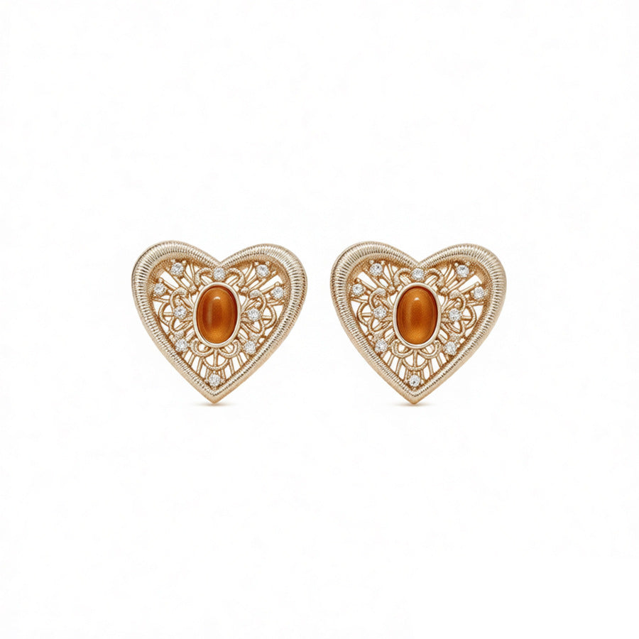 Maillard Style Heart Shape Jewelry Set For Women, Crafted In Copper With Elegant Coffer Finish