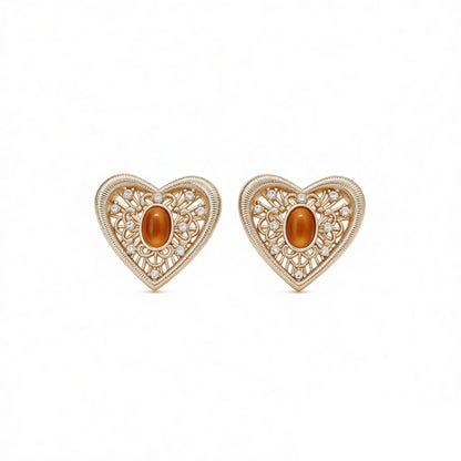 Maillard Style Heart Shape Jewelry Set For Women, Crafted In Copper With Elegant Coffer Finish