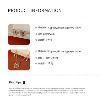 Maillard Style Heart Shape Jewelry Set For Women, Crafted In Copper With Elegant Coffer Finish
