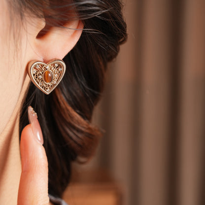 Maillard Style Heart Shape Jewelry Set For Women, Crafted In Copper With Elegant Coffer Finish