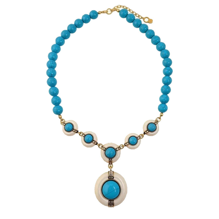 Retro Jewelry Set Featuring Round Pattern In Golden Color With Durable Resin Material