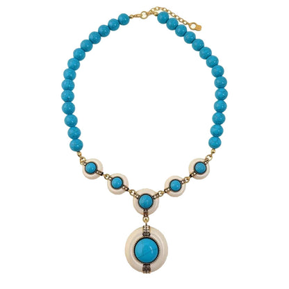 Retro Jewelry Set Featuring Round Pattern In Golden Color With Durable Resin Material