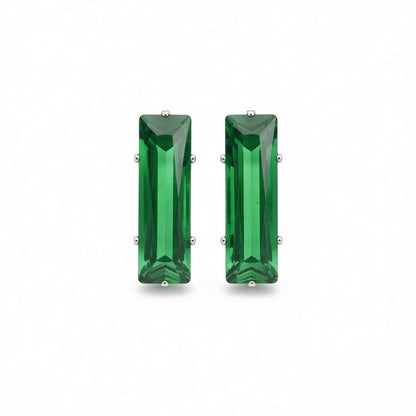Water Droplets Stud Earrings For Women In Silver Copper With Zircon Inlay