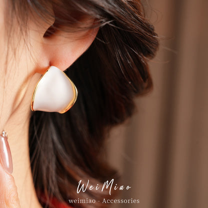 C Shape Earrings For Women In Golden Alloy, Stylish And Elegant Design