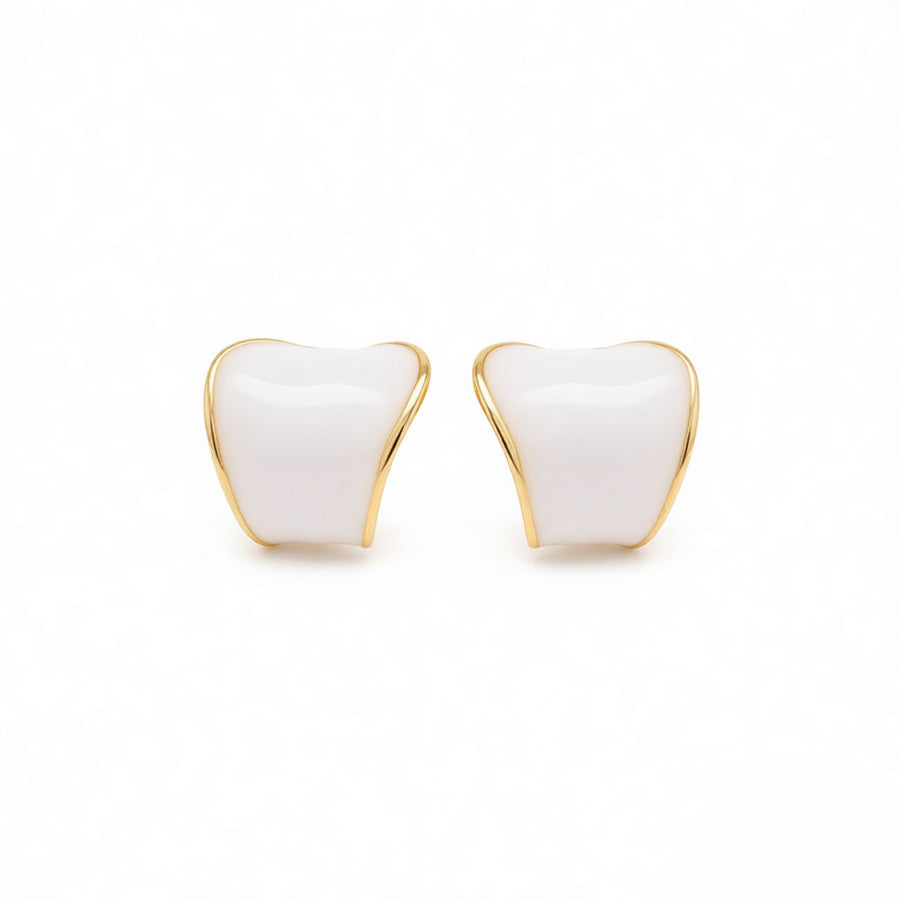 C Shape Earrings For Women In Golden Alloy, Stylish And Elegant Design