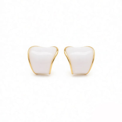 C Shape Earrings For Women In Golden Alloy, Stylish And Elegant Design