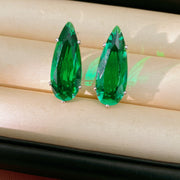 E0199 Silver Needle-Green-Water Drop