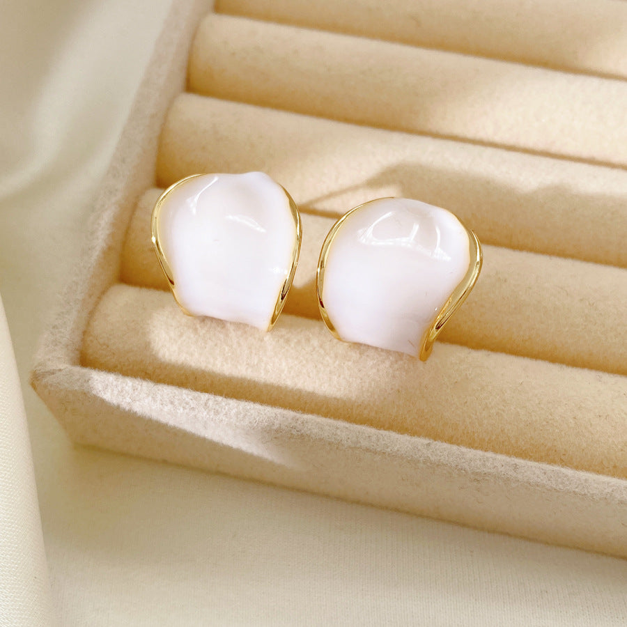 C Shape Earrings For Women In Golden Alloy, Stylish And Elegant Design