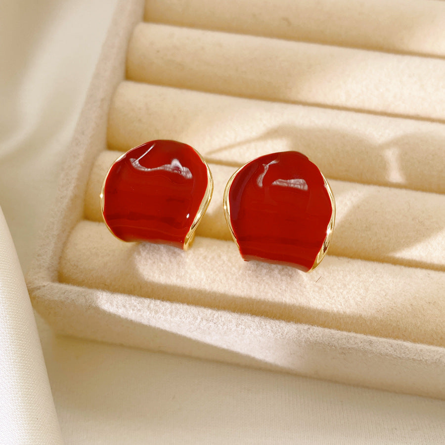 C Shape Earrings For Women In Golden Alloy, Stylish And Elegant Design