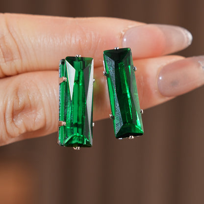 Water Droplets Stud Earrings For Women In Silver Copper With Zircon Inlay