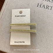 2 Yellow Row Diamond Duckbill Clips
