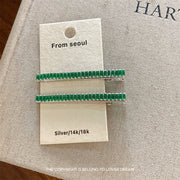 2 Green Diamond Duckbill Clips