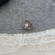 Pink Flowers-Gray Clip