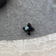 Blue Flowers-Black Clip