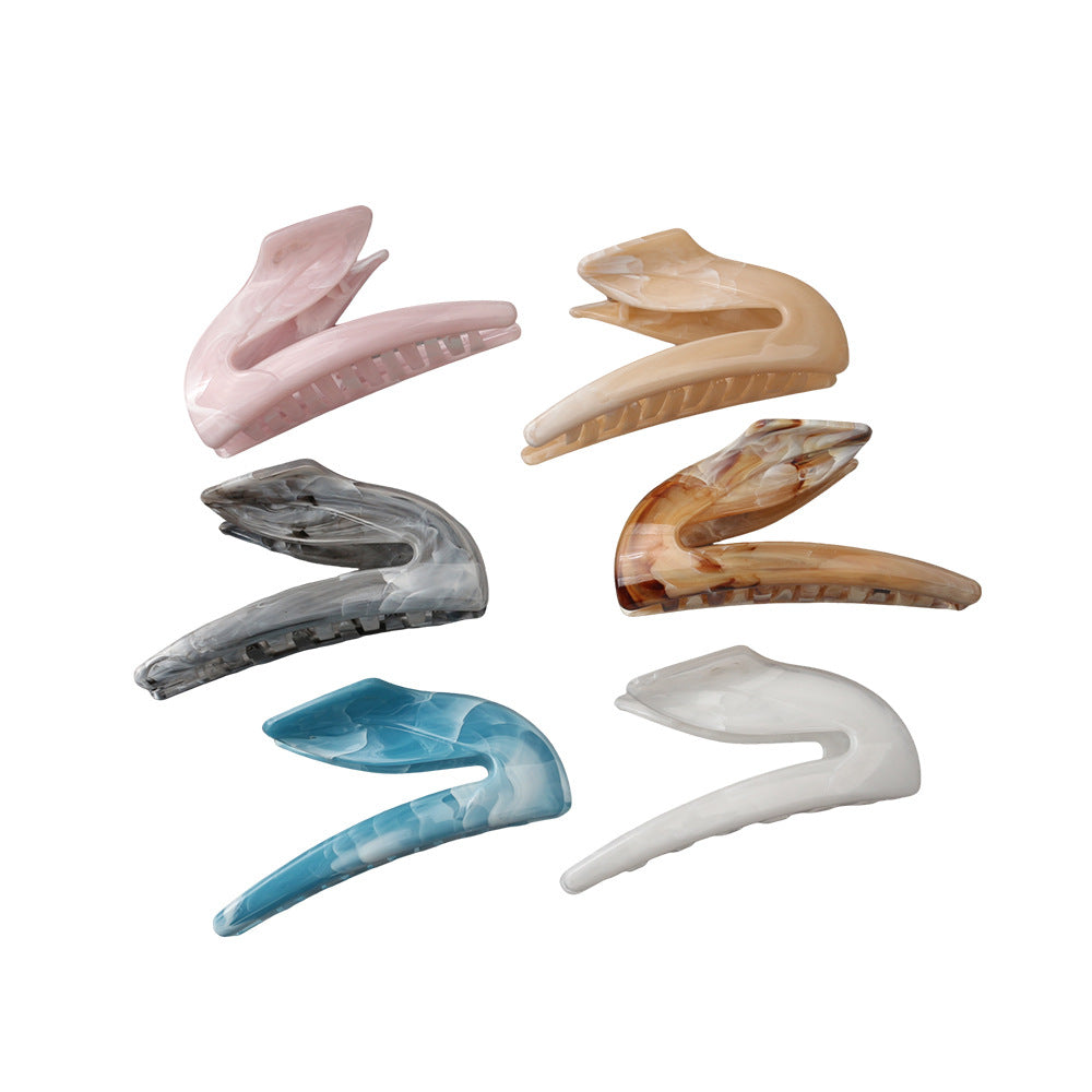 Shark Plastic Hair Claw In Black, Durable Hairpin Accessory For Secure Hold