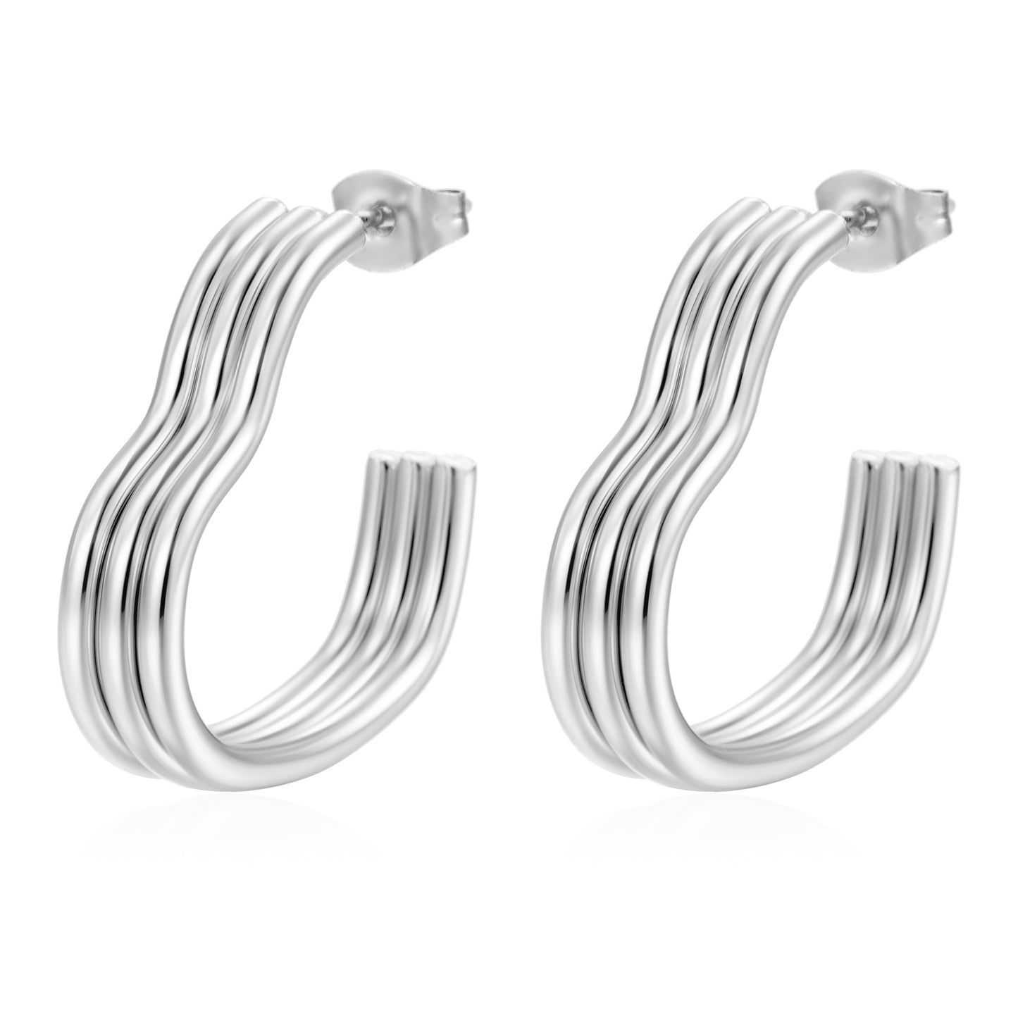 Heart Shape Earrings For Women Made Of Titanium Steel In Golden Color