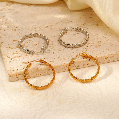 Universe Earrings For Women In Golden Titanium Steel