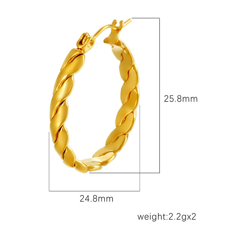 Universe Earrings For Women In Golden Titanium Steel