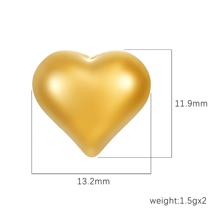 Heart Shape Stud Earrings For Women In Golden 304 Stainless Steel