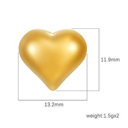 Heart Shape Stud Earrings For Women In Golden 304 Stainless Steel