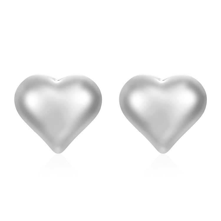 Heart Shape Stud Earrings For Women In Golden 304 Stainless Steel