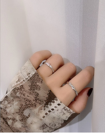 Heart Shape Ring For Women In 925 Sterling Silver With Pink Zircon Inlay