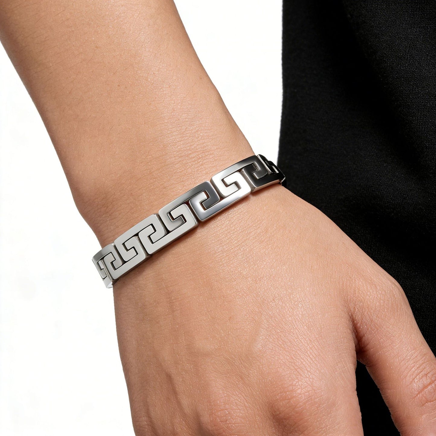Men's Bracelet In Steel Color Featuring Durable 304 Stainless Steel Material