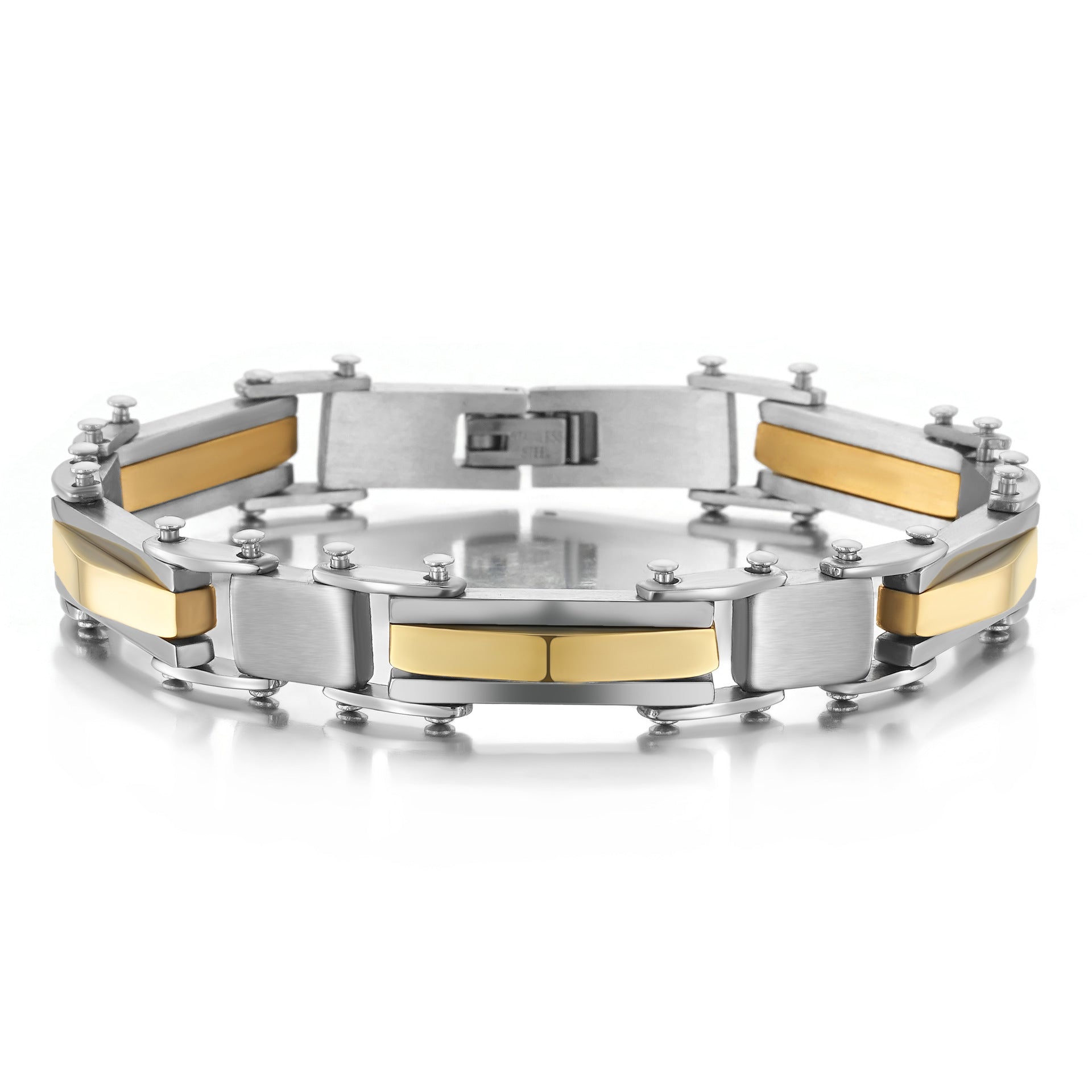 Men's 304 Stainless Steel Wristband In Steel Color With PVD Coated Finish
