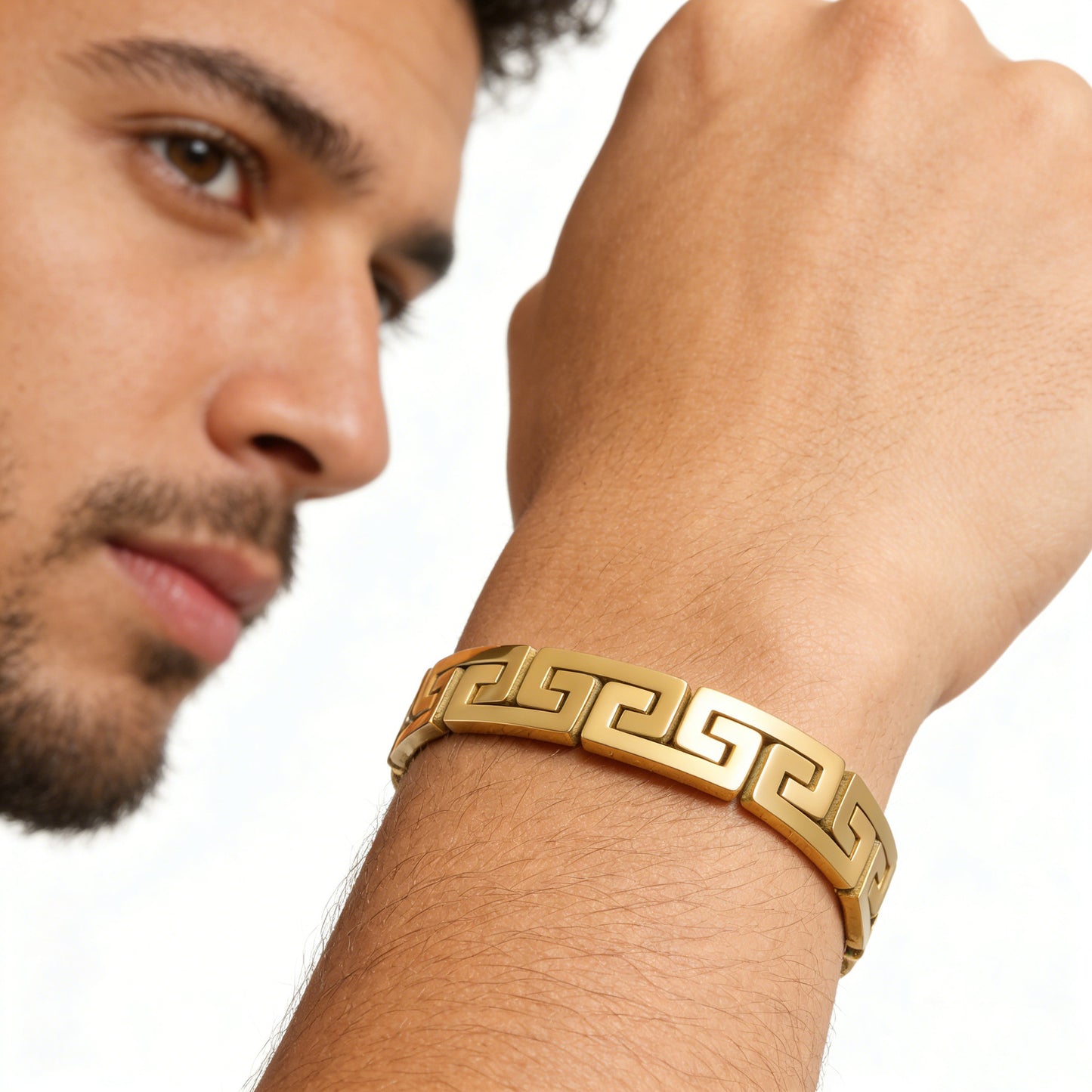 Men's Bracelet In Steel Color Featuring Durable 304 Stainless Steel Material