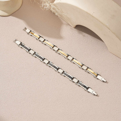 Men's 304 Stainless Steel Wristband In Steel Color With PVD Coated Finish