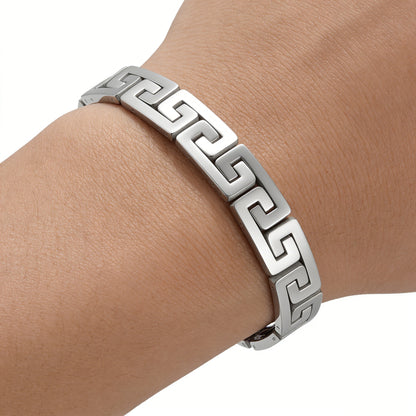 Men's Bracelet In Steel Color Featuring Durable 304 Stainless Steel Material