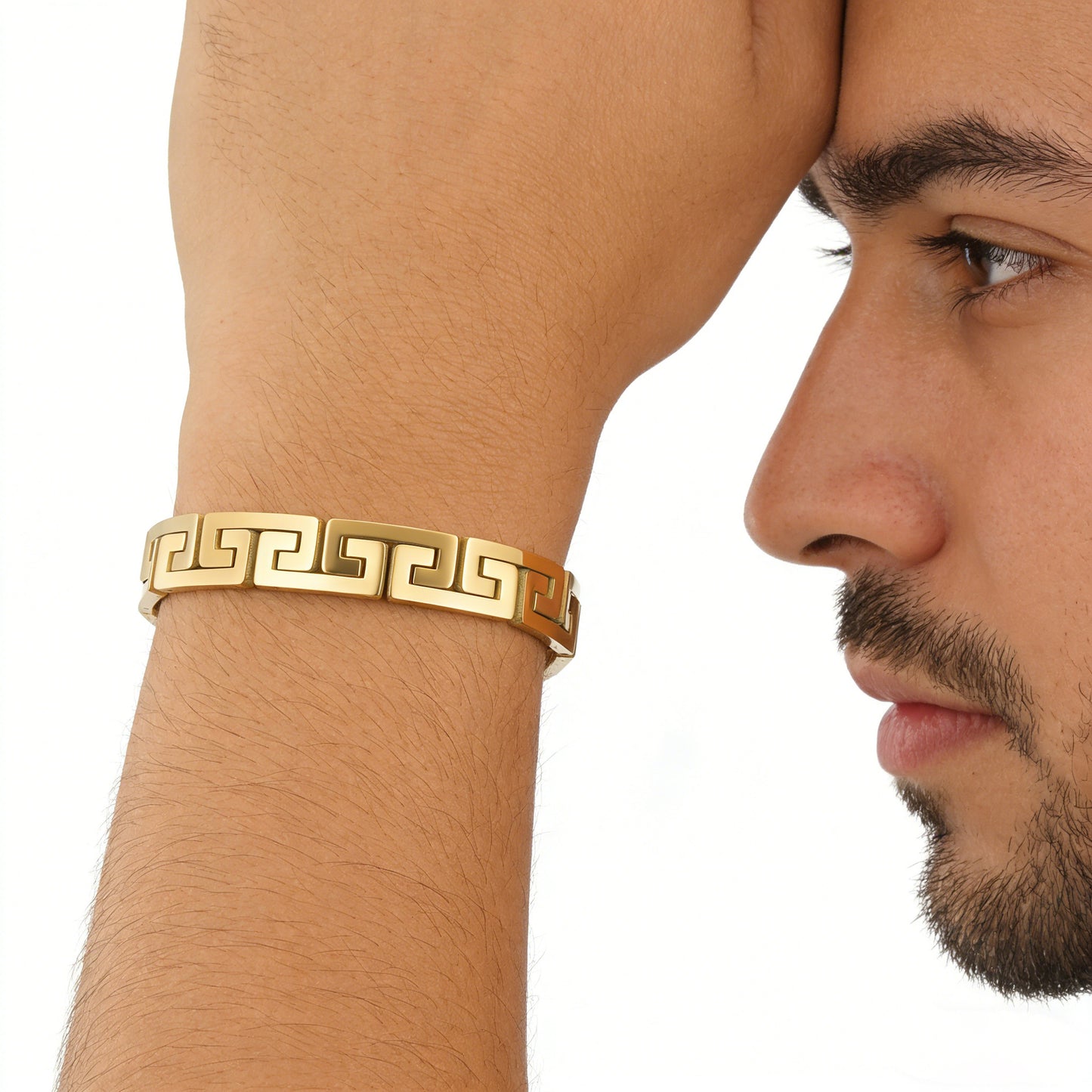 Men's Bracelet In Steel Color Featuring Durable 304 Stainless Steel Material
