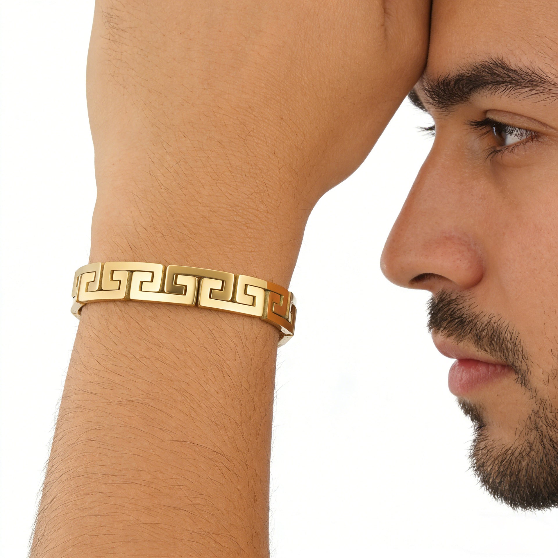 Men's Bracelet In Steel Color Featuring Durable 304 Stainless Steel Material