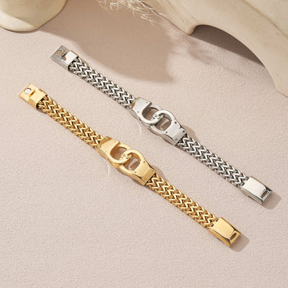Men's Handcuffs Bracelet In Steel Color, Made Of Durable 304 Stainless Steel